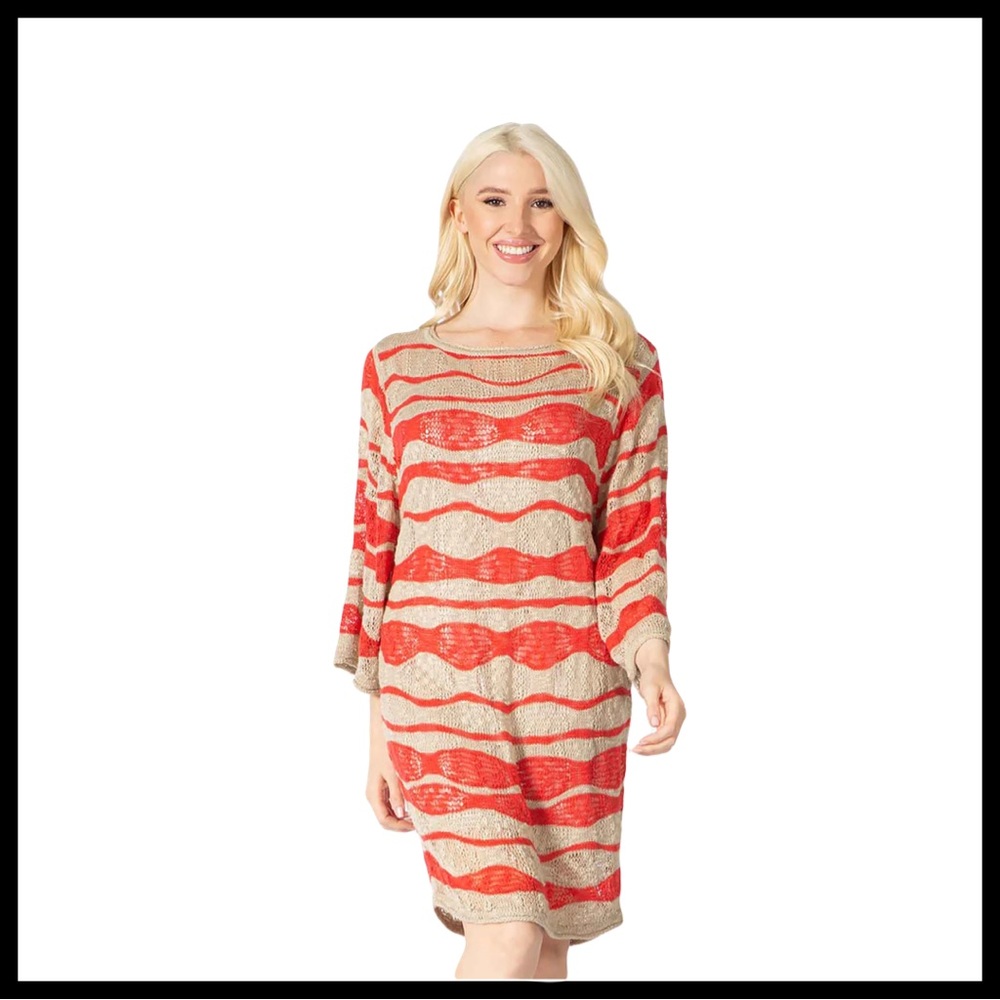 NWT Vertigo Paris Two Tone Waves Knit Dress